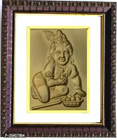 Laddu Gopal Ji Gold Plated Photoframe For Pooja In Home And Gift Religious Frame