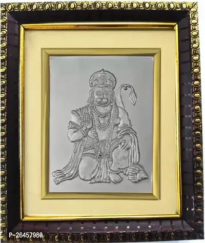 Hanuman Ji Silver Plated Photoframe For Home Temple Religious Frame