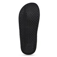 Elegant Black Synthetic Leather Solid Men's Slip-On Slippers-thumb4