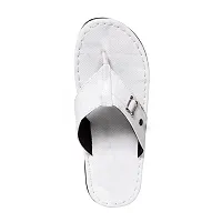 Elegant White Synthetic Leather Solid Men's Slip-On Slippers-thumb4