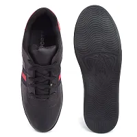 Alluring Black Synthetic Leather Self Design Men's Sneakers-thumb4