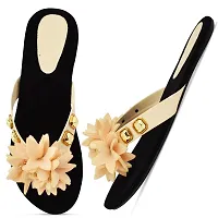 Elegant Beige Solid Synthetic Women's Slippers-thumb1