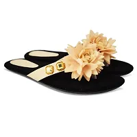 Elegant Beige Solid Synthetic Women's Slippers-thumb2