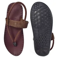 Stylish Brown Synthetic Leather Slippers For Men-thumb4