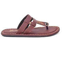 Stylish Brown Synthetic Leather Slippers For Men-thumb3