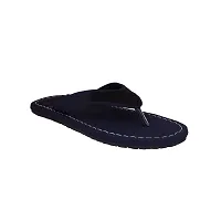 Stylish Blue Synthetic Leather Slippers For Men-thumb1