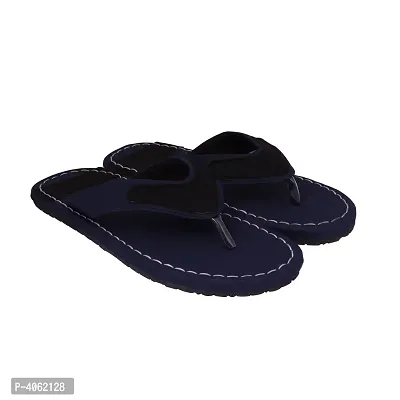 Stylish Blue Synthetic Leather Slippers For Men-thumb0
