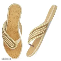 Elegant Beige Solid Synthetic Slippers For Women-thumb2