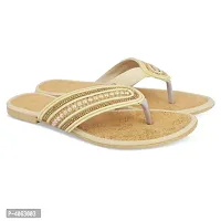 Elegant Beige Solid Synthetic Slippers For Women-thumb1