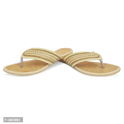 Elegant Beige Solid Synthetic Slippers For Women-thumb5