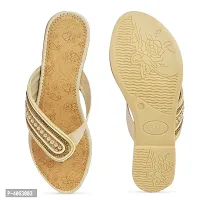 Elegant Beige Solid Synthetic Slippers For Women-thumb3