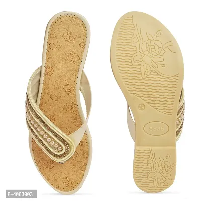 Elegant Beige Solid Synthetic Slippers For Women-thumb4