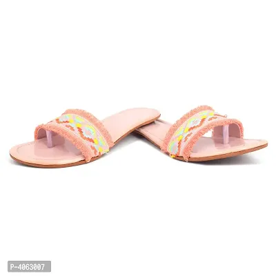 Elegant Pink Solid Synthetic Slippers For Women-thumb2