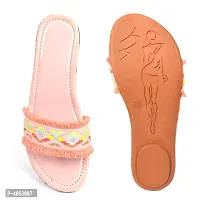 Elegant Pink Solid Synthetic Slippers For Women-thumb3