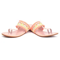 Elegant Pink Solid Synthetic Slippers For Women-thumb1