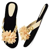 Elegant Cream Solid Synthetic Slippers For Women-thumb1