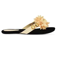 Elegant Cream Solid Synthetic Slippers For Women-thumb3