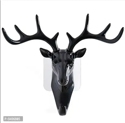 Deer Head Self Adhesive Wall Door Hook Hanger (Pack Of 3)