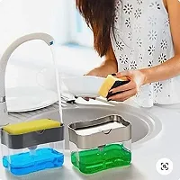 2-in-1 Kitchen Soap Dispenser - Convenient Dish Soap and Sponge Holder-thumb2