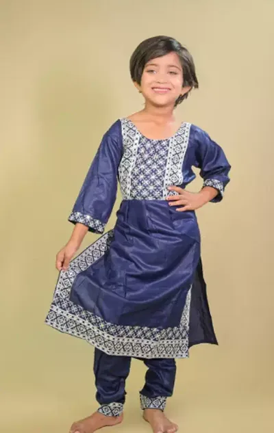 Alluring Rayon Embroidered Kurta Bottom Set For Girls