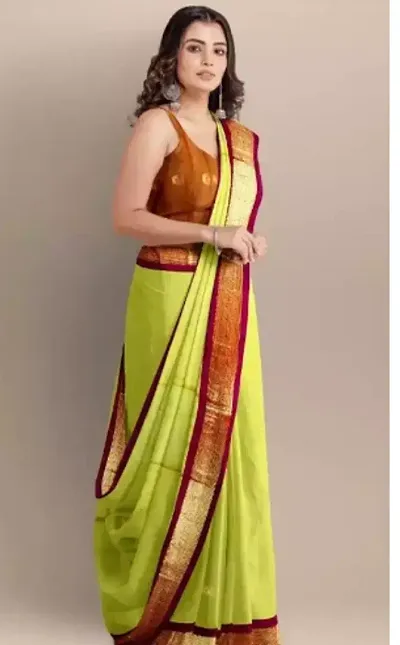 Stylish Silk Zari Saree With Blouse Piece For Women