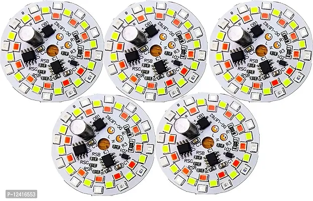 Satguru India B22D 7 in 1 Direct On Board LED Bulb Lights Raw Material 7 Color PCB (Multicolor) Pack of 5-thumb2