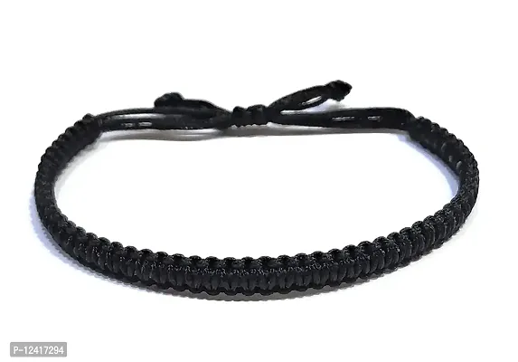 Satguru Macrame Black Cord Band Bracelet for Girls, Boys, Men and Women-thumb0