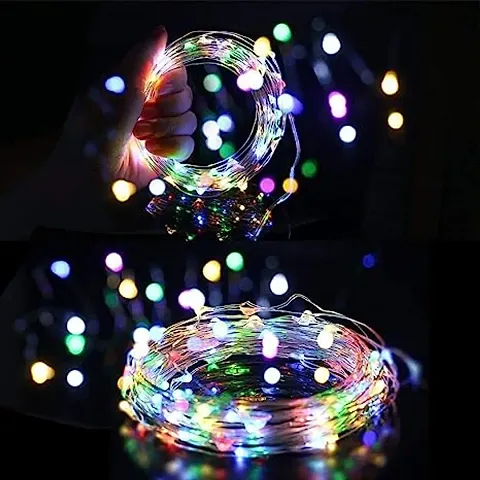 12 Meter Waterproof, Copper Wire LED Decorative String Fairy Rice Lights for Home Decoration Indoor Decoration Lights, Festival, Party, Wedding, Garden, Diwali (Multi Color)