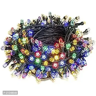 LED RGB String Lights Automatic Pattern Change 12 Meter for Diwali Electric Ladi for Diwali for Home Decor Birthday Christmas Lights for Diwali Home Decoration Multicolor