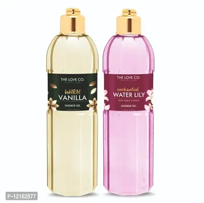 The Love Co Warm Vanilla   +  Waterlily  Body Wash Combo for Men  Women - 250 ml each ( Pack of 2)-thumb0