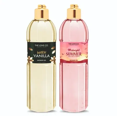 The Love Co Warm Vanilla   +  Midnight  Body Wash Combo for Men  Women - 250 ml each ( Pack of 2)