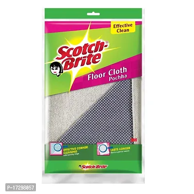 Scotch-Brite Cotton 1 Piece Floor Cleaning Cloth and 1 Piece Jet Scrubber Brush Tough (Multicolour) (H18-6030)-thumb3