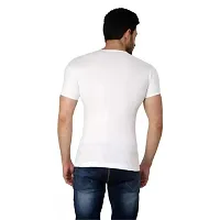 White Cotton Basic Vest For Men-thumb3