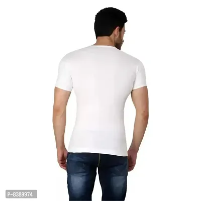 White Cotton Basic Vest For Men-thumb4