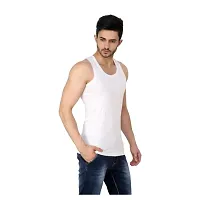 Mens Cotton Vest RN Combo Pack of 3,White-thumb2