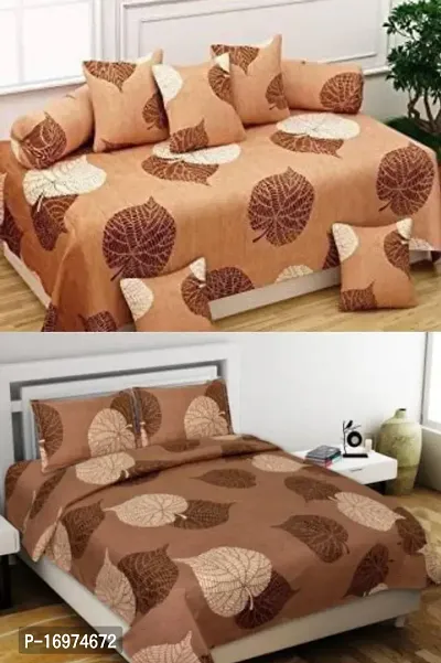 Room Combo 1 double bedsheet with same design diwan set-thumb0