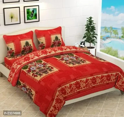 Classic Velvet Printed Double Bedsheet with Pillow Covers-thumb0