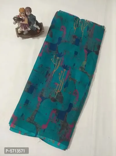 Women's Cotton Printed Saree without Blouse Piece