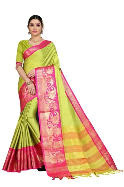 Women Cotton Silk Saree With Blouse Piece