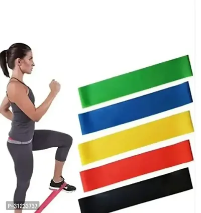 Useful Rubber Exercise Resistance Belts- Pack Of 5