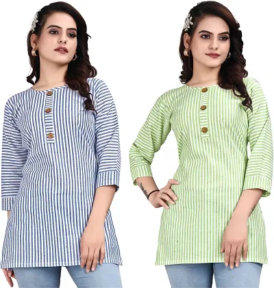 Fancy Combo of 2 Cotton Linen Kurti