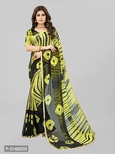 Elegant Yellow Art Silk Saree with Blouse piece For Women-thumb0