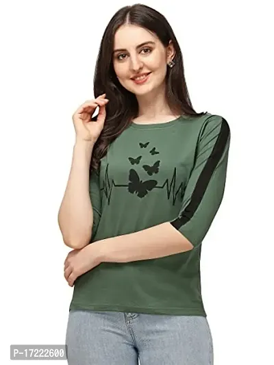 Elegant Green Cotton Blend Solid Tunic For Women-thumb0
