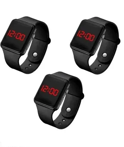 New LED Watch for Boys, Girls and Kids Crazy Look for Mens and Womens (Pack of 3)