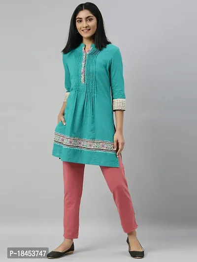 Straight Printed Cotton Kurta with Pant For Women-thumb0