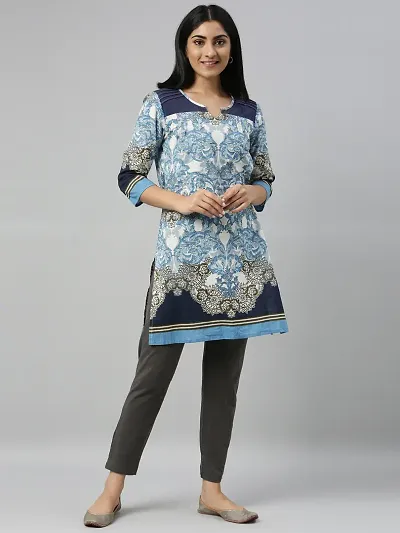 Stylish Straight Printed Cotton Kurta with Pant