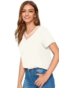 Kavmart Faltu Wear Women's Knitting (Strachable) Crop Western Top with Regular Fit (XL, White)-thumb3