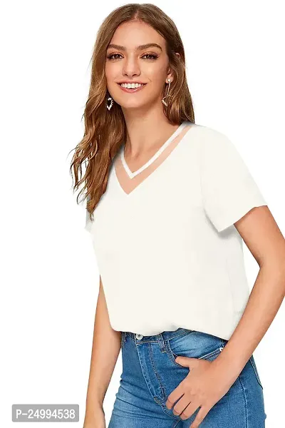 Kavmart Faltu Wear Women's Knitting (Strachable) Crop Western Top with Regular Fit (XL, White)-thumb4