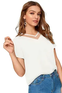 Kavmart Faltu Wear Women's Knitting (Strachable) Crop Western Top with Regular Fit (XL, White)-thumb4