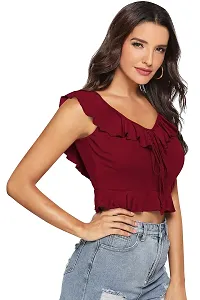 Kavmart Faltu Wear Women'/Girls Sleeveless V-Neck Crop Tops-thumb1